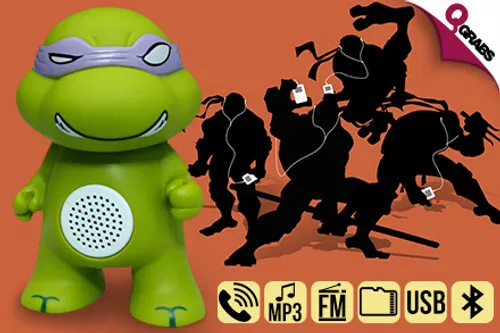 From QR69, Blare Your Tunes with Ninja Turtle Bluetooth Speakers with Built-in Mics! (Up to QR238 Value)
